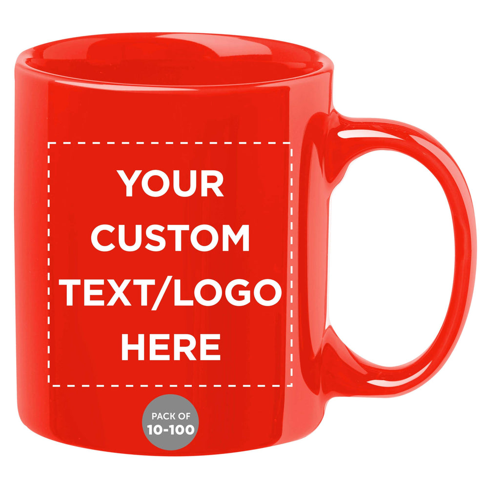 Father’s Day Custom Ceramic Coffee Mugs 11 oz. Set of 10/50/100, Personalized Bulk Pack - Coffee Cup Set, Iced Coffee Cup, Gaming Mug for Dad - White