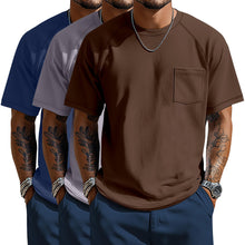 Neer 3 Pack Big and Tall Shirts for Men with Pocket XL-5XL Plus Size Crew Neck Raglan Short Sleeve Summer Casual T Shirts Tee