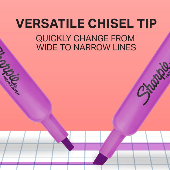 Sharpie Tank Highlighters, Chisel Tip, Assorted Fluorescent Colors, 12 Count - Back to School, Office, Teacher Supplies - hover image