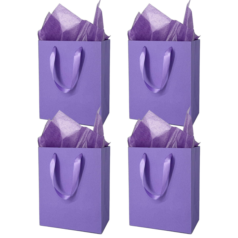 MOXARYSU 8 Pcs Medium Gift Bags With Handles: 8x5x10 Rainbow Colour Gift Bags Kraft Paper Party Favor Bags With 16 Tissues For Party,Birthday,Baby Shower,Wedding（8 Colors）