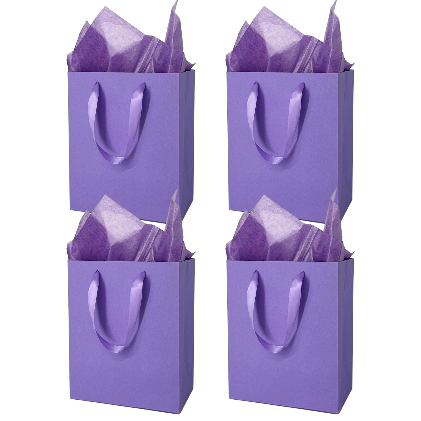 MOXARYSU 8 Pcs Medium Gift Bags With Handles: 8x5x10 Rainbow Colour Gift Bags Kraft Paper Party Favor Bags With 16 Tissues For Party,Birthday,Baby Shower,Wedding（8 Colors）