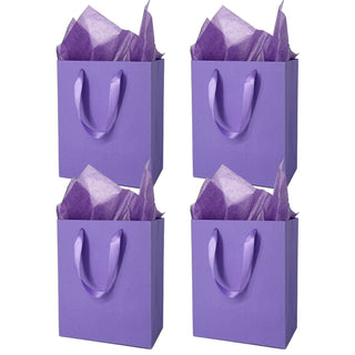 MOXARYSU 8 Pcs Medium Gift Bags With Handles: 8x5x10 Rainbow Colour Gift Bags Kraft Paper Party Favor Bags With 16 Tissues For Party,Birthday,Baby Shower,Wedding（8 Colors）