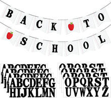 Mooliwe Classroom Decor DIY Banner, Welcome Back to School Party Supply Custom Hanging Bunting Garland Kit with Letters for First Day of School Ambience Celebration Decoration(White,Notebook)