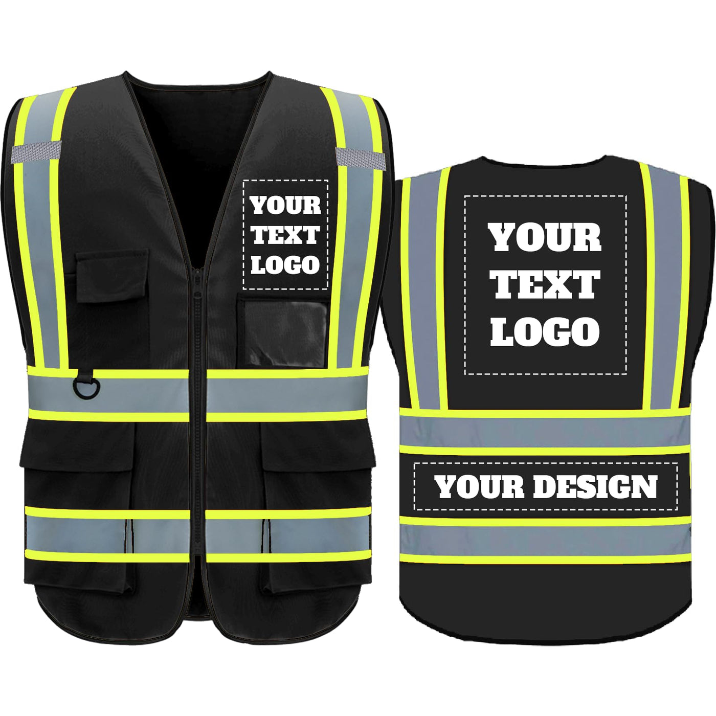 BeautyWill Custom Safety Vest Logo Class 2 High Visibility Reflevtive Vest Outdoor Protective Workwear