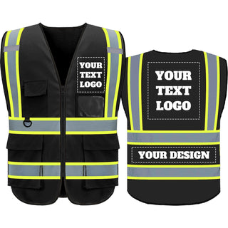 BeautyWill Custom Safety Vest Logo Class 2 High Visibility Reflevtive Vest Outdoor Protective Workwear