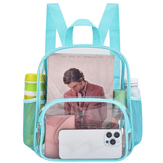 Busiuw Clear Backpack for Stadium Events Stadium Approved Clear Backpack 12x12x6 with Front Pocket for Concert Sport Fashion Women Backpack Events Work Travel