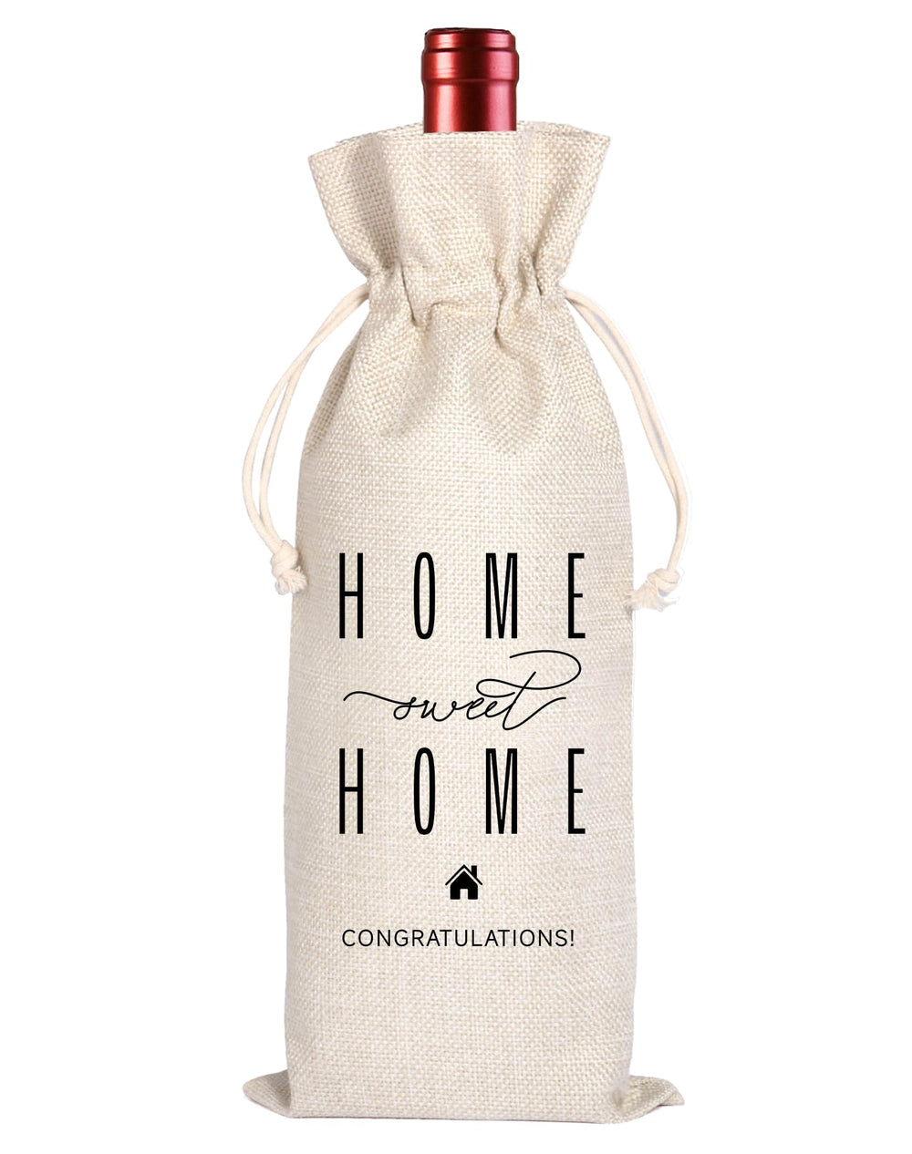 House Warming Gifts New Home Gifts,House Homeowner Gift,Realtor Gift to Clients,Sweet Home Congrats,Housewarming Party Decorations,Wine Gift Bags for Women Men Friends Homeowner (Beige-Home)