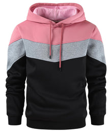 Gesean Men's Novelty Color Block Pullover Fleece Hoodie Long Sleeve Casual Sweatshirt with Pocket