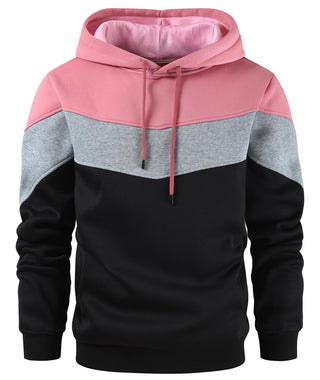 Gesean Men's Novelty Color Block Pullover Fleece Hoodie Long Sleeve Casual Sweatshirt with Pocket