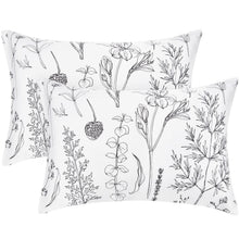 EXQ Home Silky Satin Pillowcase for Hair and Skin,Printed Pillow Cases Standard Size Set of 2 Satin Pillow Case 2 Pack with Envelope Closure(Ink Leaf, 20x26)