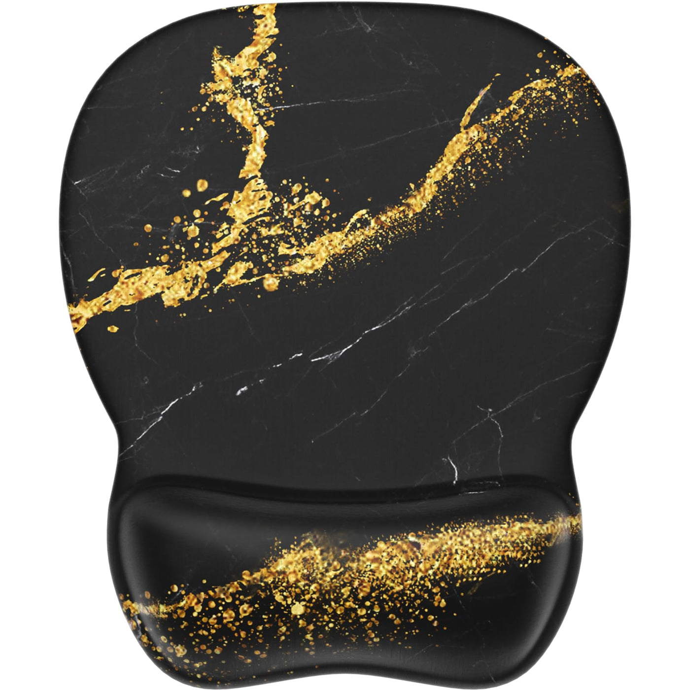MROCO Ergonomic Mouse Pad with Gel Wrist Rest, 9.4 x 8.1 in, Black | Ergonomic Shape Design for Pain Relief, Cooling Feel Gel Cushioning for Wrist Comfort, Smooth Lycra Surface, Non-Slip PU Base