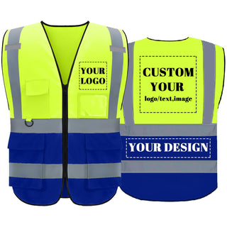 BeautyWill Custom Safety Vest Logo Class 2 High Visibility Reflevtive Vest Outdoor Protective Workwear