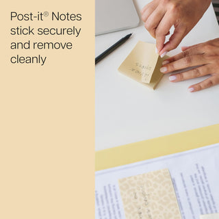 Post-it Polished Patterns Sticky Notes, Spot On Design Featuring 1 Leopard Pattern, 1 Sand Dune, and 1 Cloud Dancer Sticky Note Pad, 3 in. x 2.9 in., 45 Sheets per Pad