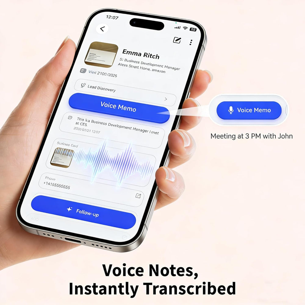 AI Smart Digital Business Card, Scan and Digitize | Automated Contacts Enrichment | Voice Notes Transcription | AI Drafts Follow-Up Email | NFC Tap to Share | Eco-Friendly