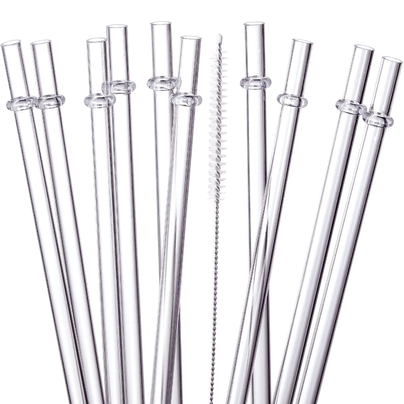 24 PCS, Reusable Straws with 4 Brushes, 10.5" Long Tritan Hard Plastic Straws, 12 Colors Translucent Replacement Drinking for 16OZ-32 OZ Tumblers, Cups, Jars, Stanley, YETI, Starbucks, BPA Free