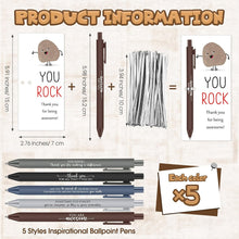 Sayglossy 25 Sets You Rock Pens Gifts Bulk Employee Appreciation Gifts Ballpoint Pens and Inspirational Card for Graduation Teacher Students Father Day Team Office Coworker Staff