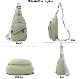 TANTOMI Sling Bag Crossbody Bags for Women Leather Cross Body Bag Trendy Fanny Pack Chest Travel Purse with Adjustable Strap