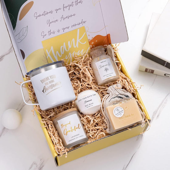 Thank You Gifts for Women Spa Thoughtful Unique Office Gift for Coworkers Nurse Friends Men Boss Employee Secretary Hostess Teacher Mom Principal Appreciation Gift Boxes Coffee Mug Holiday Gift Basket - hover image