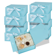OEMVALATY 8-Pack Gift Boxes,9x9x4 Inch Magnetic Gift Boxes with Lids for Presents,Black with Ribbon, Bridesmaid Proposal Box for Wedding, Storage, Birthday