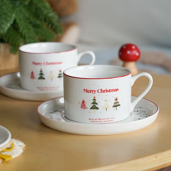 MerrySip Christmas Ceramic Tea Cup Set - hover image