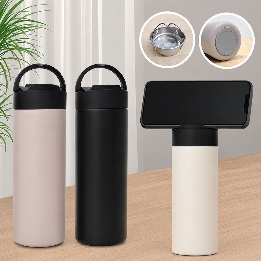 500ml Phone Stand Stainless Steel Vacuum Flask