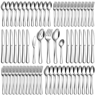 PHILIPALA 20 Piece Silverware Set, Stainless Steel Flatware Set for 4 Food Grade Novelty Flatware Cutlery Utensil Set Include Knife Fork Spoon Mirror Polished Dishwasher Safe
