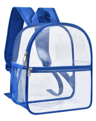 Paxiland Clear Backpack Stadium Approved 12×12×6 with Reinforced and Wider Shoulder Straps, Small Clear Bag for Schools, Concerts, Work, Festivals and Sporting Events - Black