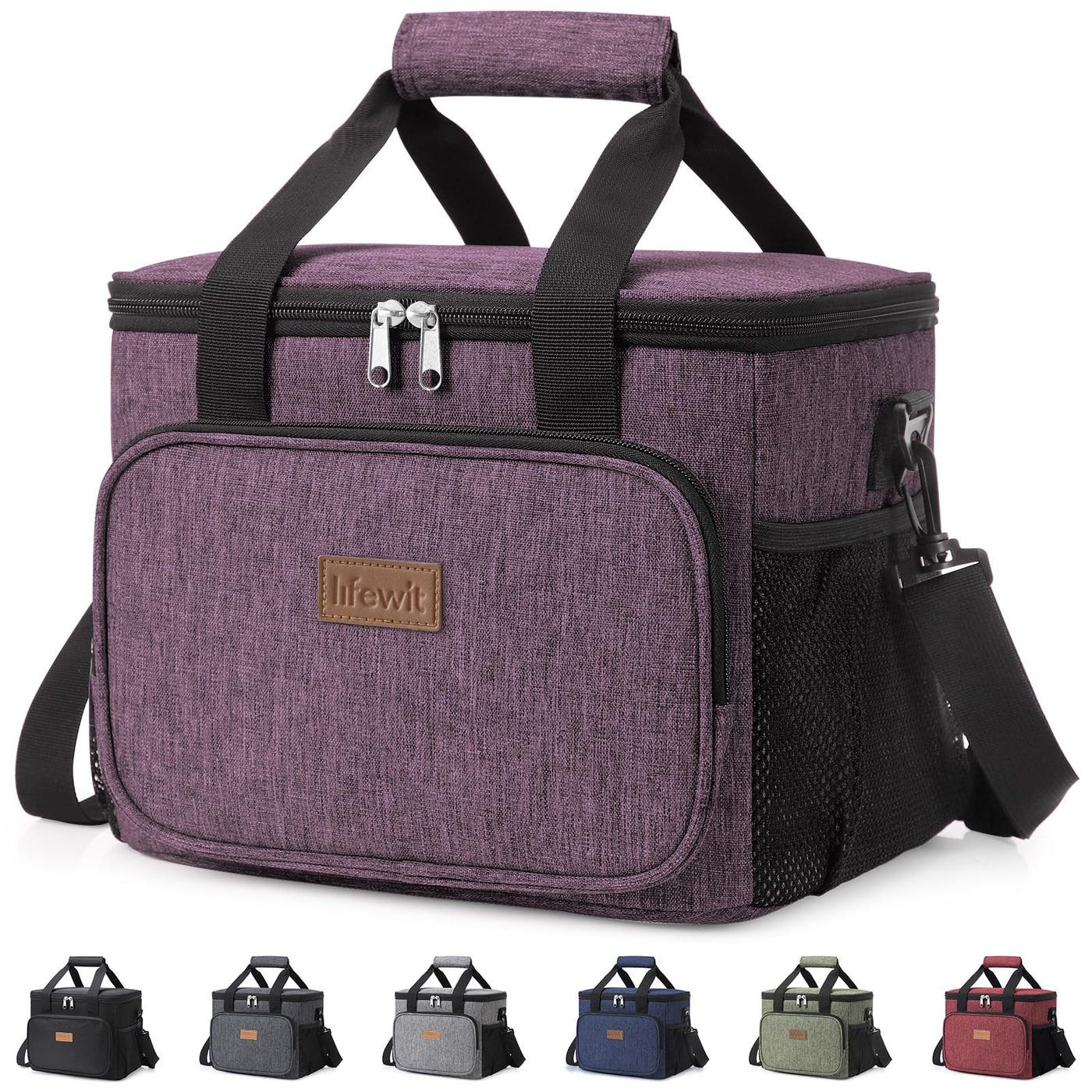 Lifewit Medium Lunch Bag, Insulated Lunch Box, Soft Cooler Cooling Tote for Adult Men Women, Black 12-Can (9L)