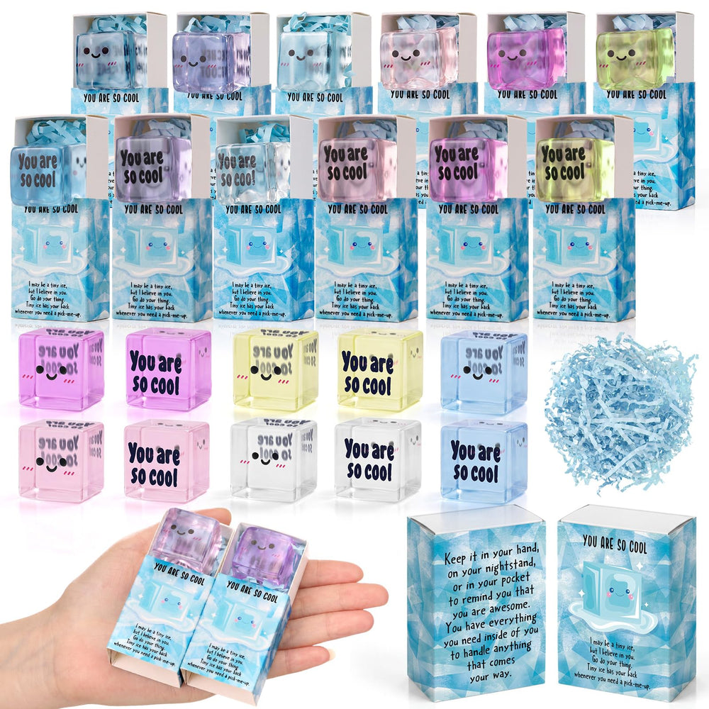 Wettarn 75 Sets Appreciation Gifts Cute Stress Balls with Support Boxes Bulk Party Favors for Employee Coworker Team Group Stuffers Office Prizes Positive Desk Decor