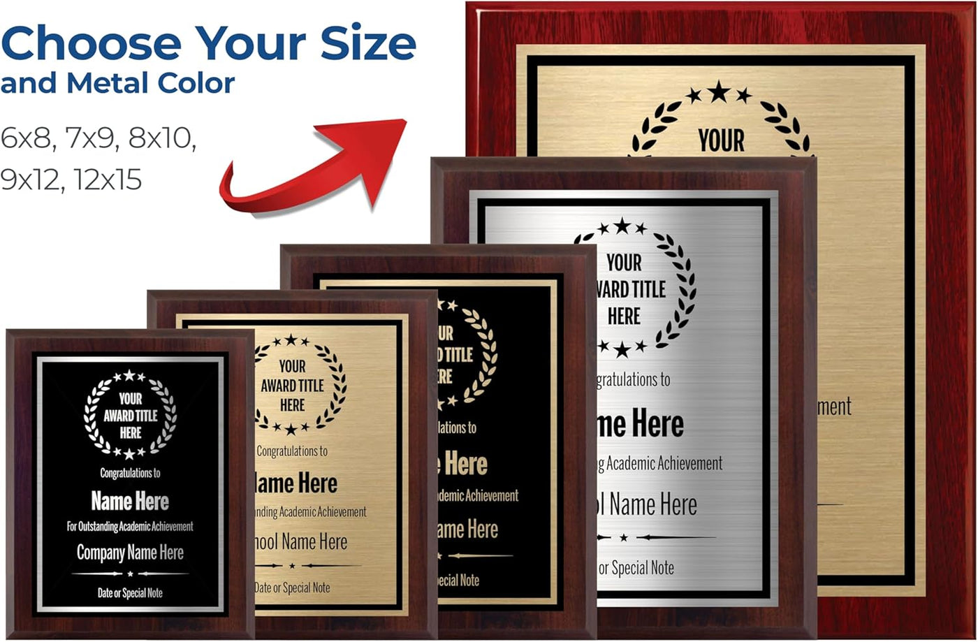 Award Plaques Personalized with Your Text and Title - Engraved Plaque Customized for Employee Appreciation, Recognition, Retirement, Service, Thank You, and more - Custom Awards for Employees, Co-Worker, Friends - Choose Your Size: (6x8 Gold/Black)