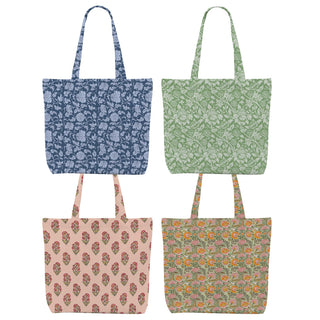 Decohim Multiple Packs Floral Japanese Print Canvas Tote Bag Reusable Grocery Bags Gifts for Women Girls Birthday Christmas