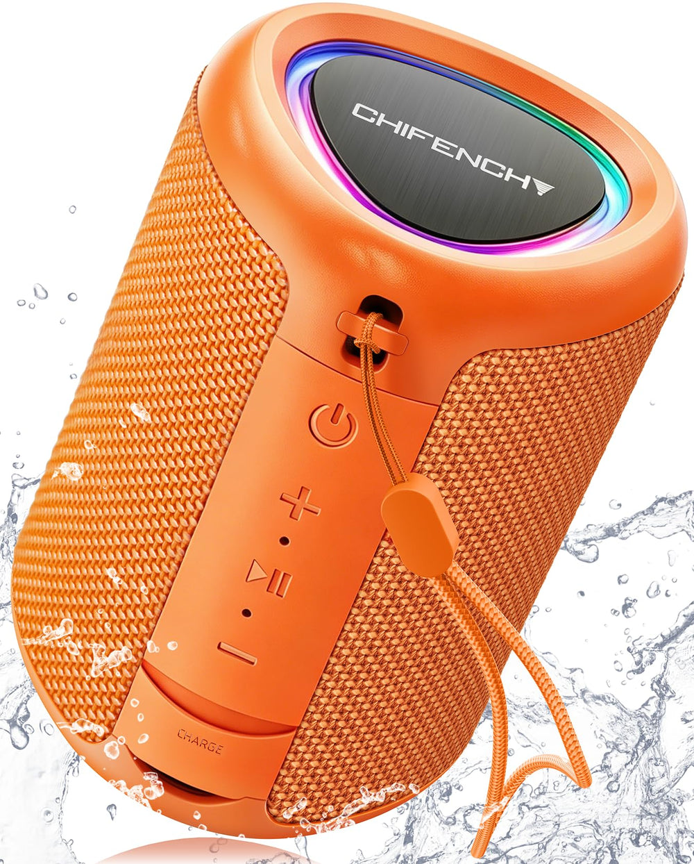 Portable Bluetooth Speaker Beach Essentials: Powerful Crystal Clear Sound/Dynamic Light/IPX5 Waterproof/All Day Playtime/Wireless BT 5.3/TWS Paring, Dad Gifts, Outdoor|Travel|Camping|Pool Accessories