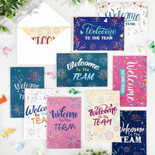 Motiskyy 50 Pcs Welcome to the Team Cards Bulk with Envelopes Stickers 4 x 6 Inch Work Blank Inside Welcome Cards for New Employees Hire Welcome Gifts