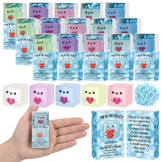 Wettarn 75 Sets Appreciation Gifts Cute Stress Balls with Support Boxes Bulk Party Favors for Employee Coworker Team Group Stuffers Office Prizes Positive Desk Decor