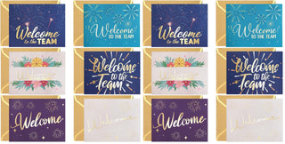 Fancy Land Welcome to the Team Cards 24 Pack Gold Foil Work Cards with Envelopes New Employees Welcome Cards