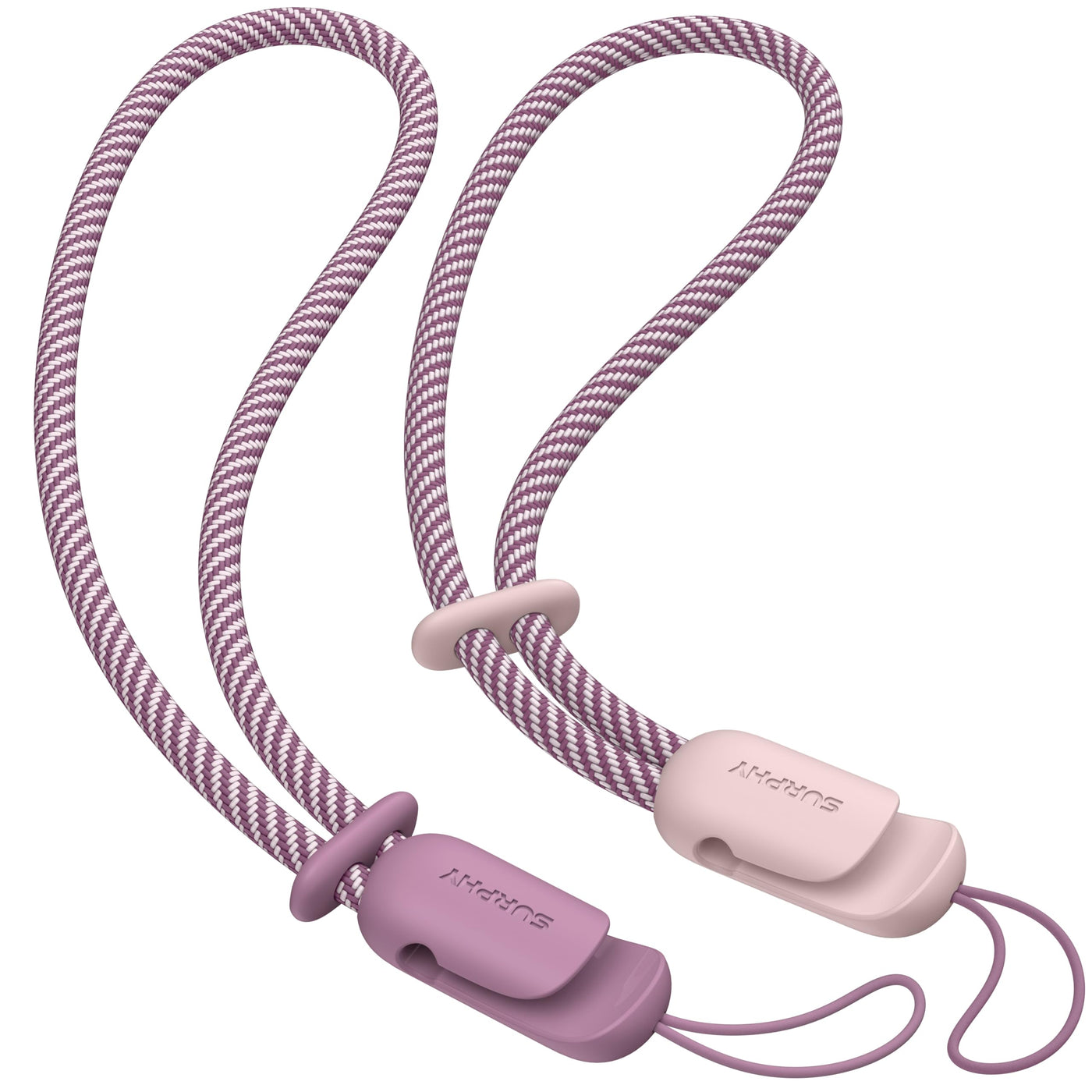 SURPHY 2 Pack Phone Lanyard for Cellphone Case, Phone Wrist Strap for Case, Cellphone Strap with 2-Color Braided, Charm Wrist Lanyard for Women and Men, Pink & Gray