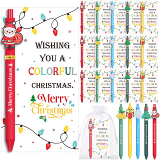 Marspark 30 Set Welcome Back to School Gifts Bulk Ballpoint Pens and Greeting Cards Set with Bags Twist Ties Composition First Day of School Gifts for Teacher Student Classroom Party Favors Supplies
