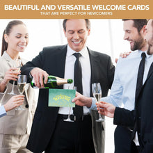 Decorably 24 Pack Gold Foil 6x4in Welcome Cards with Envelopes and Stickers, 6 Elegant Designs for New Employees, Guests, Team Members, Blank Inside - Housewarming, Office, Wedding, Gifting, Mailing