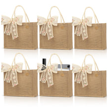 Burlap Jute Tote Bags with PE Lined Water-Resistant Interior, 13x9x5 Inch Reusable Bag for Beach,Shopping, Bridesmaid Gift