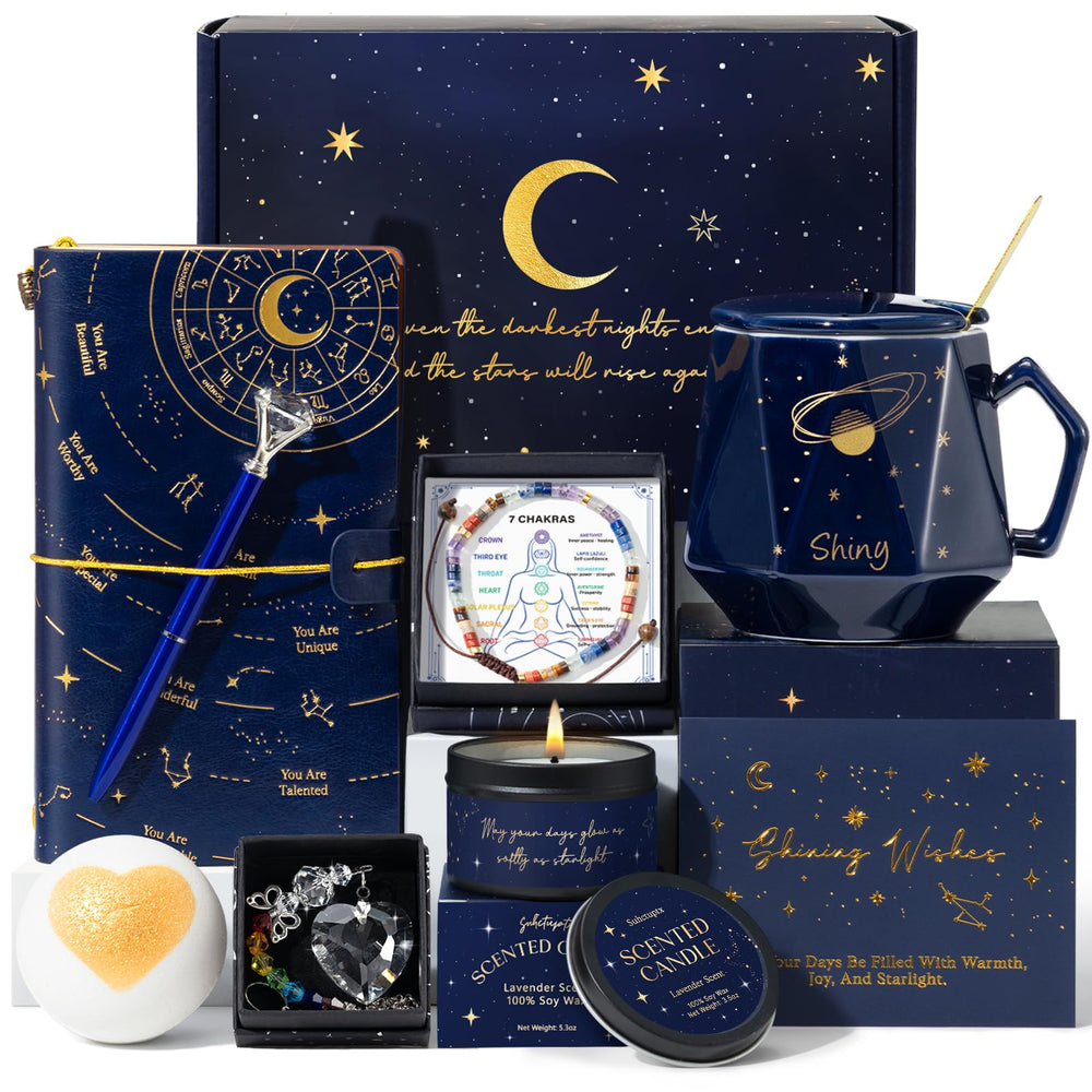 Gift Baskets for Women, 9pcs Unique Happy Birthday Gifts for Women, Thank You Basket Christmas Ideas Box w/Coffee Mug Her Mom Friend Teacher Coworker, Best Employee Appreciation Gifts