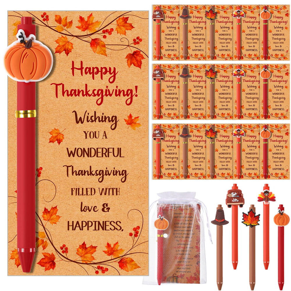 Marspark 30 Set Welcome Back to School Gifts Bulk Ballpoint Pens and Greeting Cards Set with Bags Twist Ties Composition First Day of School Gifts for Teacher Student Classroom Party Favors Supplies