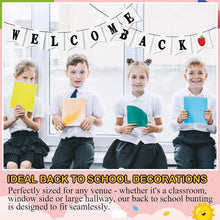 Mooliwe Classroom Decor DIY Banner, Welcome Back to School Party Supply Custom Hanging Bunting Garland Kit with Letters for First Day of School Ambience Celebration Decoration(White,Notebook)