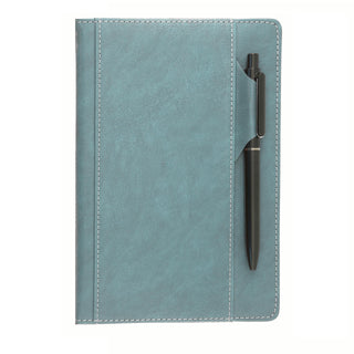 Premium Hardcover Executive Notebook with Pen and Pen Holder Clip, Card Pockets, 240 Pages, College Ruled, 80GSM, Leather Note Book for Work, Study, Diary and Other Scenarios, Suitable Journal for Both Men and Women