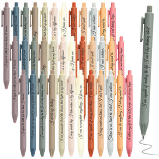 Funrous 48 Pcs Positive Affirmation Pens Bulk Retractable Motivational Ballpoint Pens Inspirational Gift for Staff Teacher Coworker Student Employee Appreciation School Office Home(Color 1)