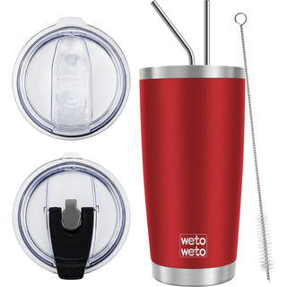WETOWETO 20oz Tumbler, Stainless Steel Vacuum Insulated Coffee Travel Mug, Double Wall Powder Coated Insulated Coffee Mug Travel Mug with Lid Thermal Cup for Outdoor (Navy Blue, 1 Pack)