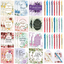 Mooliwe 24 Pcs Positive Affirmation Gift Set Gratitude Notebooks with Pens Small Bags Motivational Encouragement Notepads Daily Affirmations Journal for Women Stress Relief Self Care (Watercolor)
