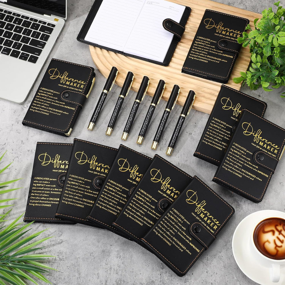 Marspark 10 Set Differen Marker Employee Appreciation Gift Inspirational A5 Leather Notepad with Motivational Pen Thank You Gift for Men Women Cna Nurse Volunteer Staff Team Office Teacher Fathers Day