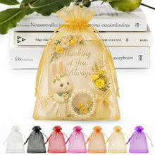 ANZNKU 50 Pack Organza Bags 5 x 7 in White Small Mesh Gift Bags Bulk Drawstring for Wedding Party Favors, Little Goodie Bag for Candy Jewelry Soap Makeup, Treat Sachet Pouch for Baby Shower Graduation