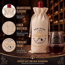 House Warming Gifts New Home - Housewarming Gift Baskets Wine Glasses Candle Bottle Bag Wine Opener and Stopper Card Home Buyer Closing Gift for Women Men Couple New House Apartment Presents