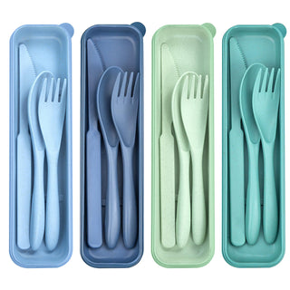 4 Sets Reusable Utensils Set with Case, Travel Utensils with Case, Reusable Utensils for Lunch Box Accessories, Portable Lunch Utensils Set for Travel Daily Use